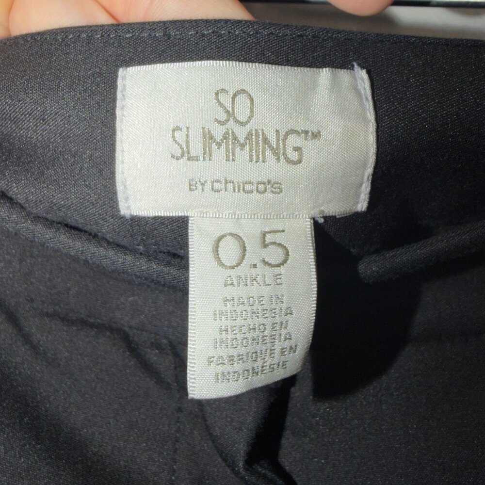 Chico's Size 0.5 Small 6 So Slimming Ankle Pants Black High Rise Tummy Control - Picture 3 of 7